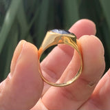 Bague en saphir en forme de trillion, une chevalière plaquée or 22K, bague pour homme