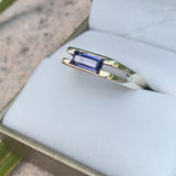 Bague tanzanite en argent 925, bague chevalière pour homme, pierre de décembre