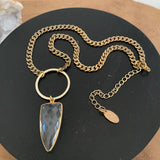 Collier cristal de roche tendance Boho