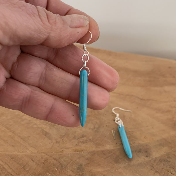 Grandes Boucles d'oreilles Turquoise en argent