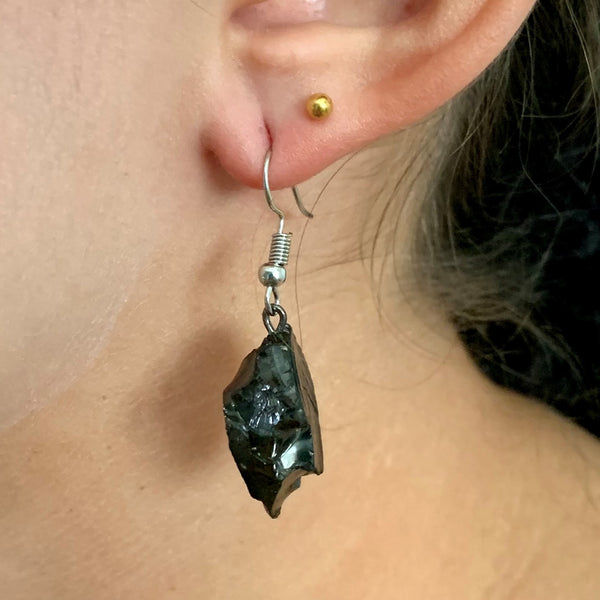 Boucles d'oreilles shungite élite noble, protection contre les EMF