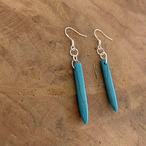 Grandes Boucles d'oreilles Turquoise en argent