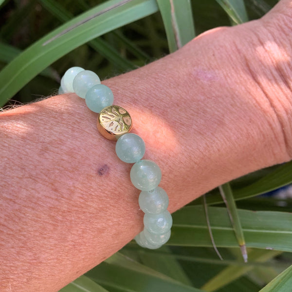 Bracelet en aventurine or 14K, un beau bracelet pour elle, cadeau de Noël