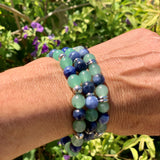 Bracelet en sodalite et topaze jaune ou sodalite et aventurine verte