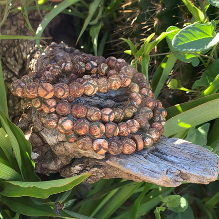 Bracelet en jaspe rouge naturel et hématite magnétique, fait main, "le protecteur", cadeau pour lui