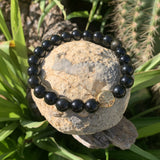 Bracelet obsidienne dorée 