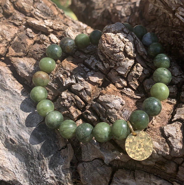 Bracelet jade or 18K "les 5 vertus", cadeau Noël
