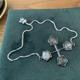 Labradorite collier croix du Languedoc, collier tendance