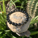 Bracelet obsidienne dorée 