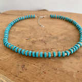 Choker Turquoise, tour de cou perles coco et turquoise naturelle