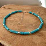 Choker en Turquoise, un collier pour homme argent et turquoise