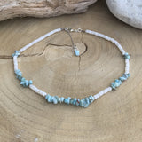 Collier en Larimar naturel, pierre de naissance de Mars