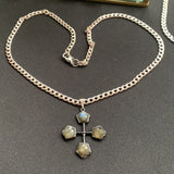 Labradorite collier croix du Languedoc, collier tendance