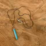 Collier Y turquoise, Long collier Boho Fait main en France