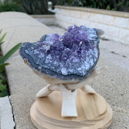 Magnifique Géode d'améthyste sur socle, amethyst, cadeau Noël