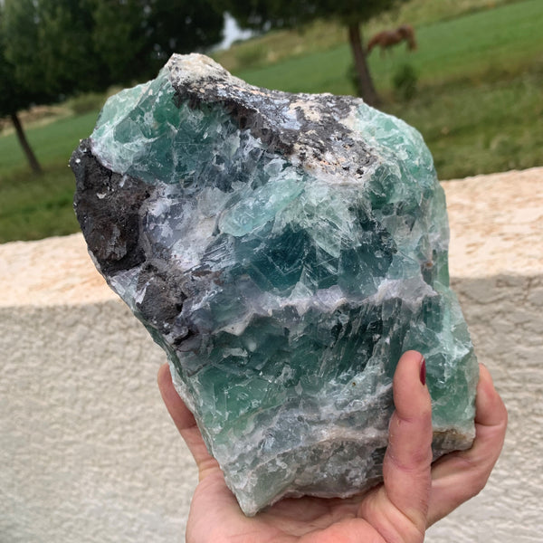 Grande Fluorine arc en ciel de 4kg 200g ! Une fluorite rare