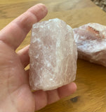 Natural raw rose quartz