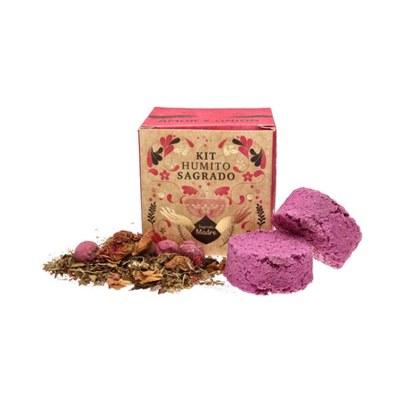 Coffret d'encens pétales de rose, bâtons d'encens et quartz rose