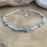 Collier en Larimar naturel, pierre de naissance de Mars