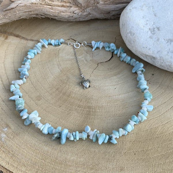 Collier Larimar choker, pierre de naissance de Mars