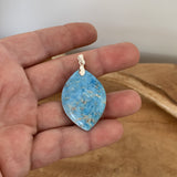 Collier pendentif apatite, Pendentif en argent apatite bleue océan