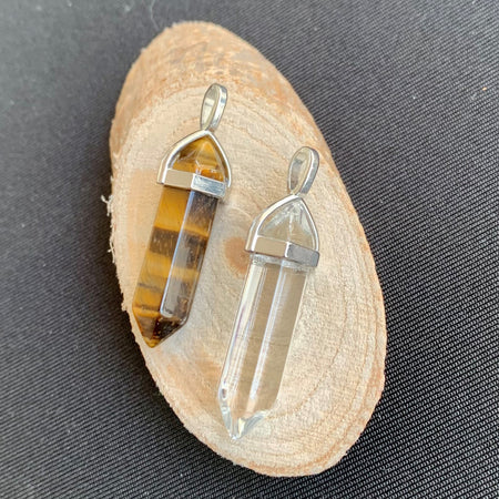 Natural citrine pendant in a cage, ideal for hanging on your pet's collar against depression 