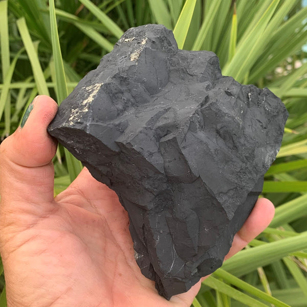 Grande shungite naturelle authentique, un magnifique bloc de shungite brute