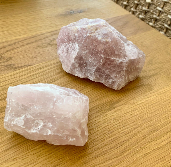 Natural raw rose quartz