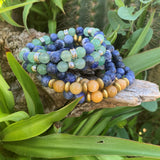 Bracelet en sodalite et topaze jaune ou sodalite et aventurine verte