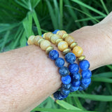 Bracelet en sodalite et topaze jaune ou sodalite et aventurine verte