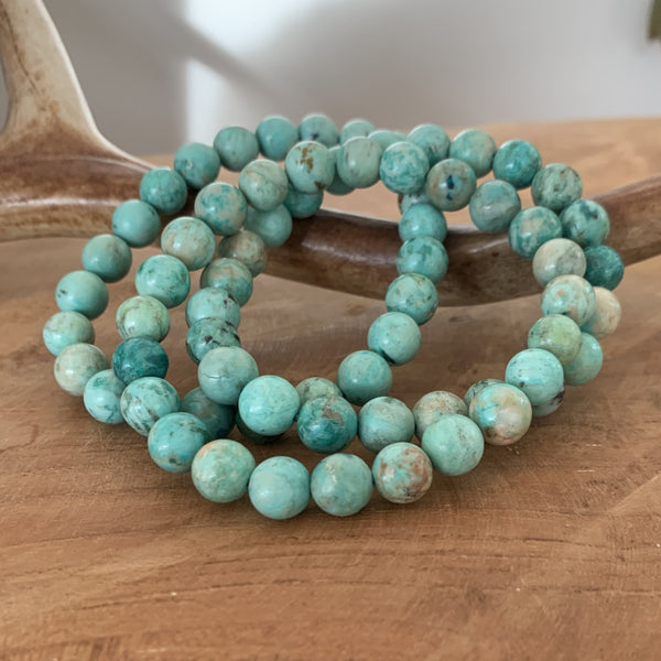 Beau Bracelet turquoise véritable du Pérou, pierre des chamanes