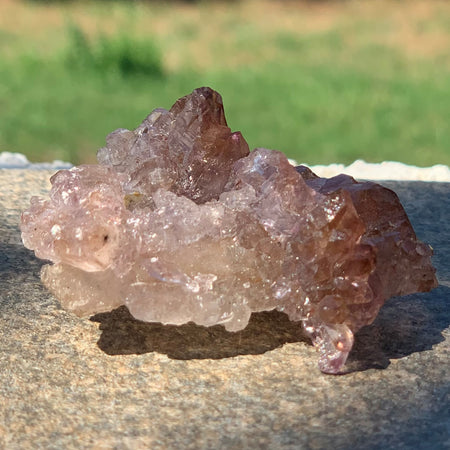 Rough stone ring, clear amethyst, unique model