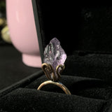 Raw natural amethyst ring, creation ring