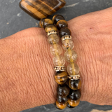 Bracelet œil de tigre et citrine, 