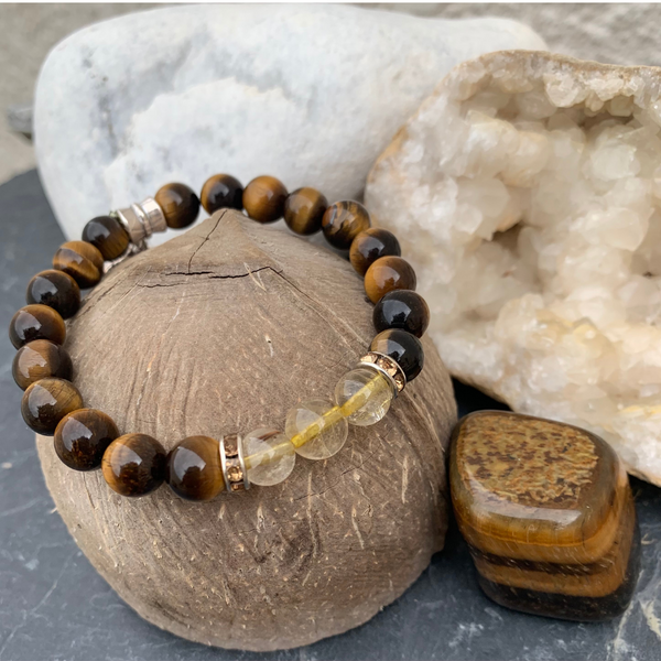 Tiger eye and citrine bracelet