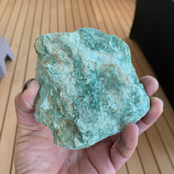 Extra quality raw green fuchsite from Brazil, fairy crystal