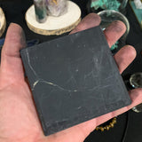 Plaque de shungite, assiette en shungite carrée, contre les ondes électromagnétiques