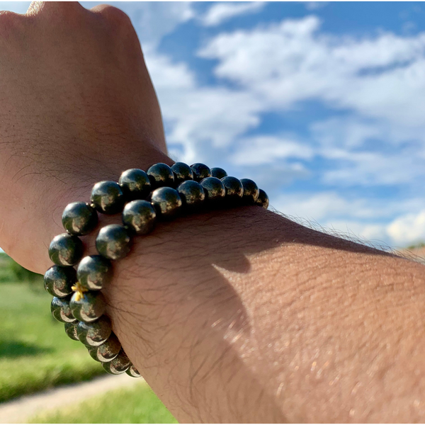 Pyrite bracelet, the stone of fire, men's bracelet